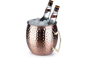 BUDDY´S BAR Buddy's Bar - Moscow Mule secchiello del ghiaccio per bottiglie, glacette, capacità 5 litri, raffreddatore in acciaio inossidabile, effetto rame antico martellato, tazza da cocktail gigante