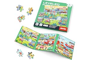 Aolso Puzzle Magnetici Giochi per Bambini 3-7 Anni, Giocattolo Montessori, Puzzle Animali Magnetico Gioco,Giochi da Viaggio per Bambini 2 Anni-Scene di Traffico