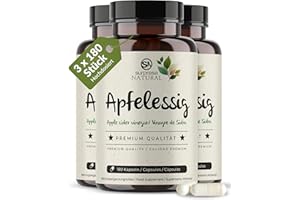 ‎SURPRESA NATURAL Surpresa Natural Apfelessig Kapseln hochdosiert I 3 x 180 Kapseln I 1000mg Apfelessig pro Tagesdosis I Apfelessig Nahrungsergänzungsmittel vegan & laborgeprüft I Apple cider vinegar