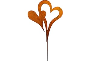 Blümelhuber Spina da Giardino a Doppio Cuore in Metallo arrugginito, 118 cm