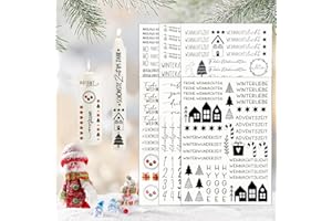 HZMJDHZM 6 Stück kerzentattoos weihnachten kerzen sticker weihnachten kerzen aufkleber weihnachten kerzen folie weihnachten kerzen tattoo weihnachten kerzensticker kerzentatoo weihnachten