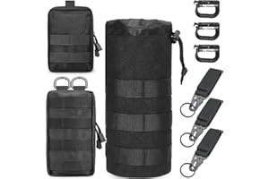 CIMVIDI Taktyczne kieszenie biodrowe, 3 sztuki w opakowaniu, torba taktyczna EDC Utility, saszetka biodrowa z 3 haczykami i breloczkiem do kluczy, na kemping, wędrówki, jazdę na rowerze, wspinaczkę, czarny,