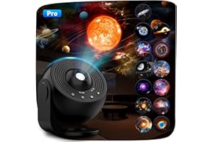 YunLone Galaxy Projektor, 13 in 1 Home Planetarium Star Light Projector for Bedroom 360° Rotating Nebula Projector Lamp Starry Sky Night Light with 12 Solar System Constellation Moon for Kids Adults