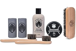 Rhino Wax - Baseball Glove Complete Cleaning Kit - Glove Scrub for Deep Cleaning + Glove Cleaner for Gentle Routine Maintenance - Includes 2 Brushes + Microfiber Cloths - Natural - Made in USA