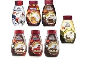 ITALIAN GOURMET E.R. Fabbri Amarena Pistacchio Nocciola Cioccolato Mini Topping Cereza Negra 7 x 225 g + Polpa Italiano Gourmet 400 g