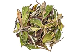 oriarmcha 125g / 4.4oz Fuding White Peony Tea Loose Leaf - Bai Mu Dan White Tea Leaves - Bai Mudan Yuqian 3rd Grade - Caffeine Level Low Naturally Processed