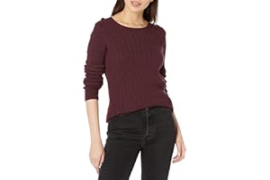 Amazon Essentials Jersey de Cuello Redondo y Manga Larga en Ligero Punto Trenzado (Disponible en Tallas Grandes) Mujer