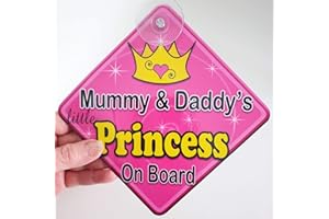 JUST THE OCCASION Swirl Mummy & Daddy's Little Princess ON Board (Like Baby on Board Sign) Non Personalised Novelty Baby on Board car Window Sign.