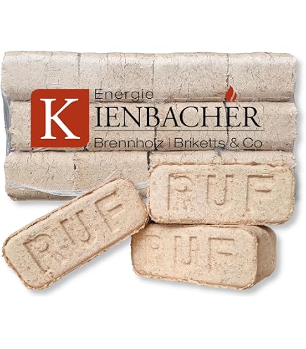 RUF Briquettes de bois 20 kg - Bois de chauffage, longue durée de braises