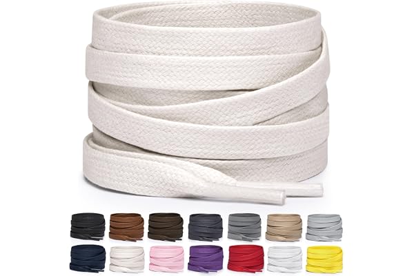 Miscly Lacets Plats en Coton Ciré pour Bottes, Baskets et Chaussures - Disponibles en Plusieurs Longueurs et Couleurs