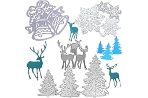 RUNFAR SHOP Metal Christmas Cutting Dies Christmas Trees Deer Snow House Cutting Dies DIY Scrapbooking Album Card Embossing Templates Stencil Christmas Card Cutting Dies for Card Making Crafts