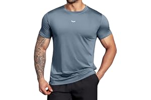 Boyzn Męskie koszulki treningowe UPF 50+ ochrona przed słońcem koszule do biegania sportowe sportowe z krótkim rękawem okrągły dekolt koszulka na siłownię dla mężczyzn