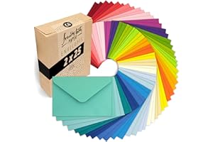 Japun - Juego de 50 sobres de colores (2 x 25 colores) de papel, sobre sin ventana - DIN C6-162 x 114 mm - 120 g/m² - colorido