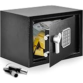 SereneLife Electronic Digital Safe, Safe, Heavy Duty, 35cm x 25cm, Code and 2 Keys, Small, Protects Cash, Jewelry and Valuabl
