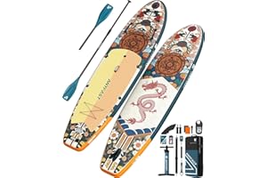 ANYFAST Stand up Paddle-Board-Wide-Gonfiabile-Pesca-Paddleboard - 11'x35' Ultra Stabile Wide SUP, pompa, porta macchina fotografica, guinzaglio, zaino, accessori, giovani/adulti