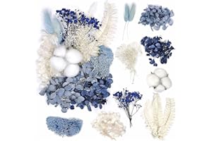 RTRTGS Flores Secas Naturales Mezcladas, Juego de Flores Prensadas Reales para Joyería de Resina, Bricolaje, Manualidades y Álbumes de Recortes