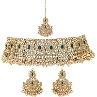 Shining Diva Fashion Latest Stylish Traditional Pearl Kundan Choker Necklace Jewellery Set for Women