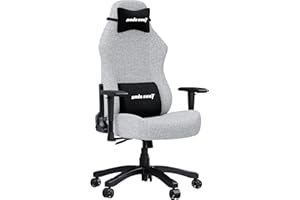 Anda Seat Luna Large Fabric Gaming Chair for Adults - Ergonomic Reclining Video Game Chairs, Computer Home Fabric Office Chair, Heavy Duty Neck & Back Lumbar Support - Grey Folding Recliner Seat