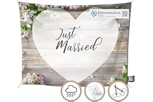 ‎D&D LIVING Großes Hochzeitsherz zum Ausschneiden 240x180 cm | Hochzeitslaken klimaneutral mit echtem Fotodruck | Das Laken mit Herz für Deine Hochzeit inkl. 2 Scheren von D&D Living®