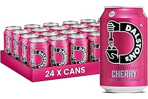Dalston's Sparkling Cherry Soda (24 x 330ml) - Real Pressed Cherries & Sparkling Water - 46 Kcal - No Added Sugar - No Artificial Sweeteners - Healthy Alternative - Low Calorie - Vegan
