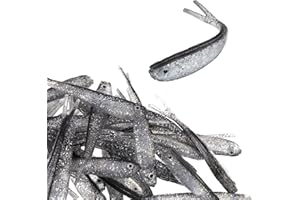 LLOUSSAK 40Pcs Soft Fishing Lures, Forked Tail Minnow Soft Fishing Bait Realistic Swimbait for Bass FishingGear Accessories