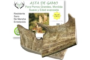 ARTISAN GIFT CO Asta de Gamo, Mordedor para Cachorros y Perros, Cuernos 100% Naturales. Peso Pack +300gr. (L - 2 unds)