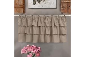 AT17 Mantovana Shabby Chic con Balze Etoile Basic Collection 140 x 60 cm Colore Tortora