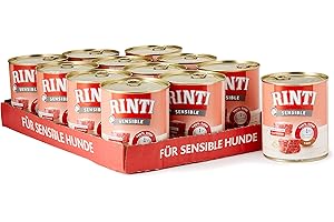 Rinti Comida para Perros Sensible Vacuno y arroz, 800 g, 12 Unidades (12 x 800 g)