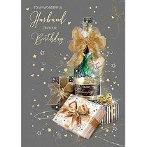 Cherry Orchard Geburtstagskarte 'To My Wonderful Husband' – Mit Goldfolie & Glitzer, 24,5 X 17,2 Cm
