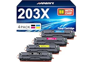 NOGIVY 203X 203A Toner Kompatibel für HP 203X 203A CF540X für Color Laserjet Pro MFP M281fdw M281fdn M280nw M281cdw M254dw M254nw M254dn CF541X CF542X CF543X (Schwarz Cyan Yellow Magenta, 4er-Pack)