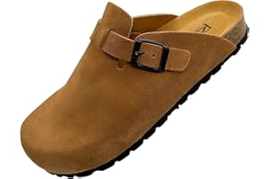 GONKOS®, Sabots en Cuir avec Semelle Intérieure en Liège, Cuir Véritable, Liège Naturel, Boucle Réglable, Sandales Homme/Femme, Sandales de Qualité Fabriquées en Espagne