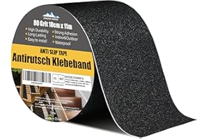 Amazing Works Antirutsch Klebeband Streifen mit Selbstklebend 10cm x 11m - Rutschfest Klebeband, Hohe Traktion Pad für Bodenbelag innen- und Außenbereich, Treppe Stufen Band Klebe