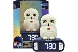 LEXIBOOK, Hedwig, Hedwig Nightlight Alarm Clock, Sounds and Melodies, Backlit LCD Screen, Luminous, Snooze, RL800HP1
