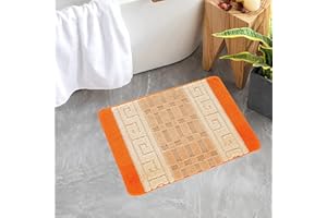 renoazul® Non Slip Indoor Door Mat, Heavy Duty 40 x 60 cm Waterproof Anti-Slip Welcome Front Door Mat, Floor Mats for Home, Kitchen and Bedroom Decor (Gel Back Nada Rug - Orange)