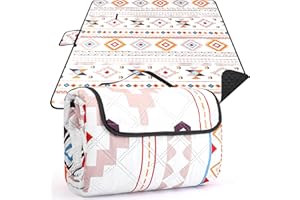 CUSHSUNR Picknickdecke Wasserdicht Boho 200x200cm,XXL Outdoor Picknick Decke Picknickdecken Groß Stranddecke mit Baumwolle, Sandfrei Waschbar Strandmatte Campingdecke,Faltbare Wanderdecke für Picknick, Strand
