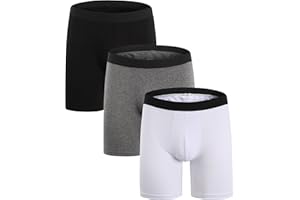 ZLYC Męskie Bawełna Bokserki z Długimi Nogawkami,3/4 Sztuki