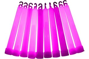 GLOWTOPIA 6 inch Premium (15mm) Glow Sticks (10 Pack, Pink)