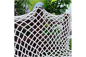 AMAKAA Red De Cuerda Blanca, Red De Protección De Escaleras, Red De Seguridad De 6 Mm De Espesor De 10 Cm De Malla. Varios Tamaños Disponibles(Size:2x2m)