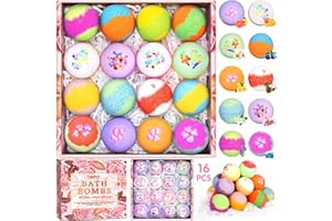 Vautvis kule do kąpieli dla kobiet, świąteczne kule do kąpieli, 16 bomb do kąpieli świąteczny zestaw prezentowy, prezent relaksacyjny dla kobiet, zestaw do kąpieli prezent dla kobiet