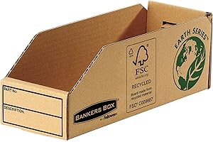 Bankers Box 07353EU Earth Series, Kleinteilebox, 98 mm, 50 Stück, braun