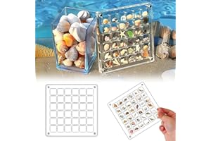 DABBOO Espositore a Conchiglia 36 Griglie Espositore Magnetico Acrilico a Conchiglia Trasparente Design a Griglia Multifunzionale Scatola Porta Conchiglie Espositore per Gioielli con Diamanti