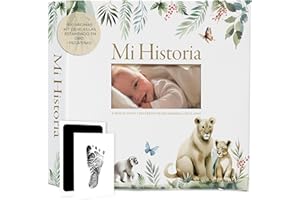 RIVERMUM®| Libro Recuerdos bebe y Album Fotos bebe 10x15 + Pegatinas y Huellas Bebe Recien Nacido, desde Diario de Embarazo a 5 años,Regalo bebe Recien Nacido Niño y Niña, Bebes Prematuros o a Término