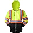 HATAUNKI High Visibility Winter Reflection Safety Jackets,Meets Class 3 Standards