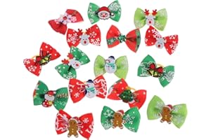 BALACOO 100Pcs Cute Dog Christmas Hair Bows - Elastic Dog Bowknot Hair Band - Fashion Small Dog Puppy Hair Bowknot Topknot Grooming Decor - Dog Hair Accessories