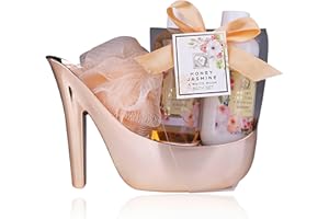 WELTBILD Accentra - Set de ducha HONEY JASMINE para mujer en preciosa bomba - Set de cuidado de 3 piezas con gel de ducha y loción corporal - Set de regalo de bienestar para cumpleaños, San Valentín, etc.