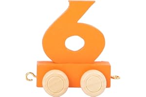 Small Foot Design 10568 6" aus Buntem Holz mit Vier kleinen Rädern sowie Verbindungsmöglichkeit mit Anderen Zahlenzügen
