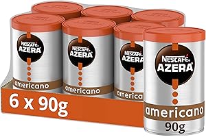 NESCAFE NESCAFÉ Azera Americano Café instantáneo, 90 g (paquete de 6) (el embalaje puede variar)