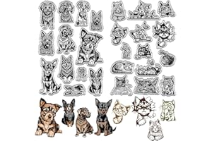 CRASPIRE Timbri Trasparenti Gatto Animale Retro Sigilli per Timbri In Silicone Trasparente per La Creazione di Carte di Diario Fai Da Te Scrapbooking Album Fotografico Decorativo Notebook