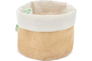 My Custom Style Cesto, Cestino, Sacchetto Porta Pane in Juta Naturale e Cotone