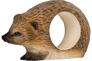 Wildlife Garden WG4566 - Servilletero de madera tallada a mano, diseño de erizo